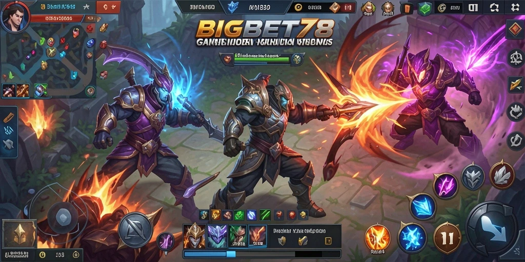 Tangkapan layar menunjukkan aksi seru dalam permainan MOBA.