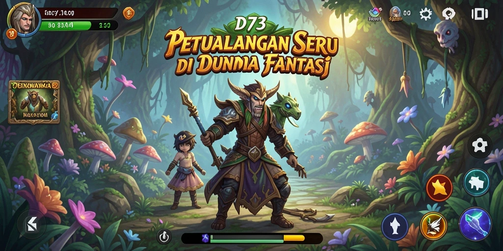 Tampilan gameplay petualangan yang mengesankan di D73.