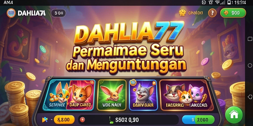 Tampilan menarik dari gameplay <strong>DAHLIA77</strong> dengan simbol slot yang berwarna-warni.