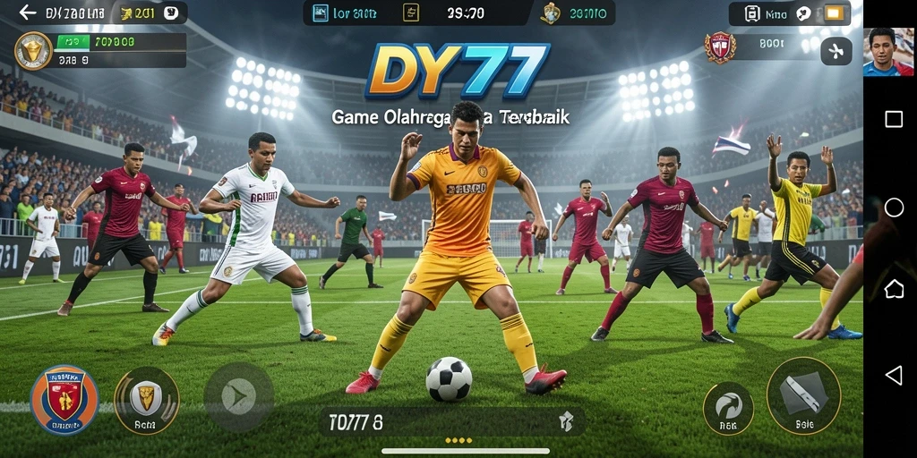 Tangkapan layar DY777 menunjukkan aksi seru permainan olahraga.