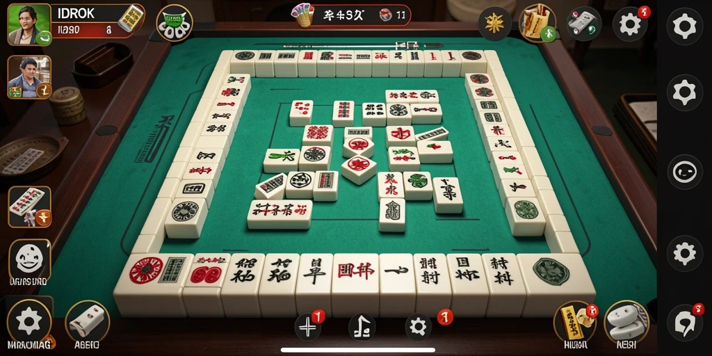 Screenshot utama IDROK menampilkan gameplay Mahjong yang menarik.
