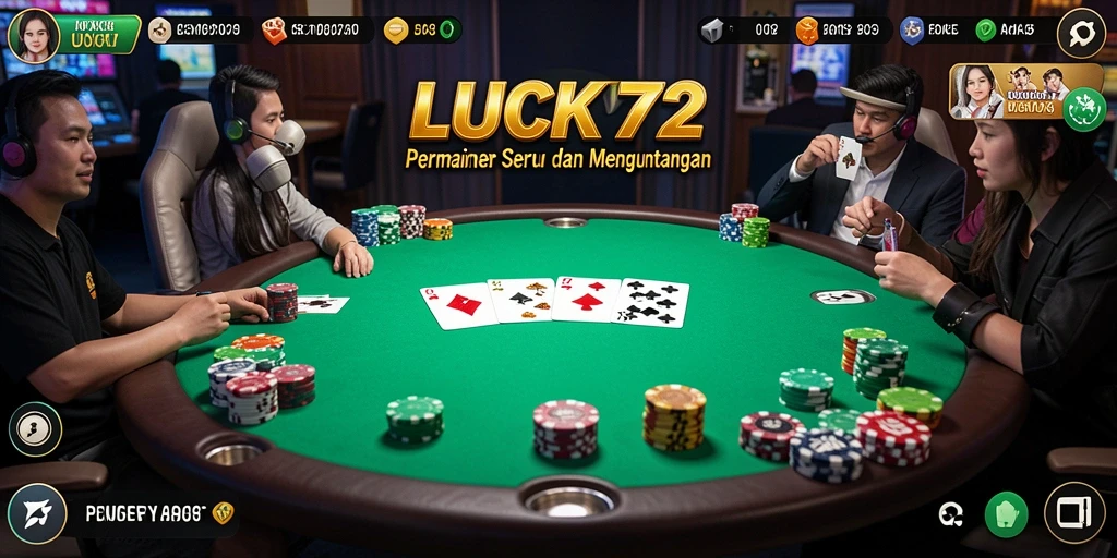 Tampilan gameplay seru dari LUCKY72 dalam permainan Poker.