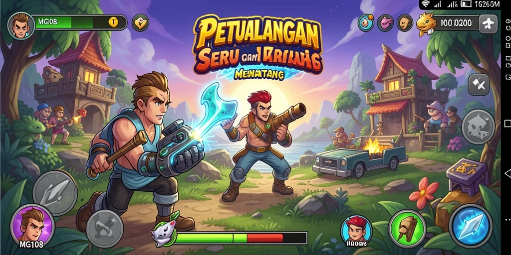 Tampilan gameplay seru dan penuh warna dari MG108.