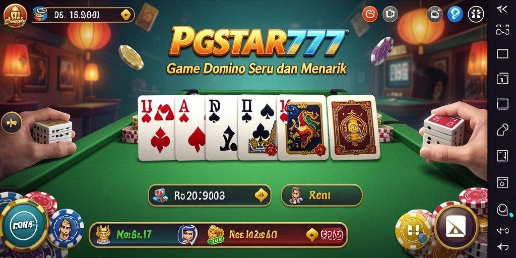 Menampilkan gameplay seru dari PGSTAR777 dengan berbagai mode permainan domino.