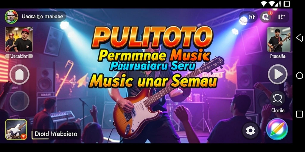 Tampilan gameplay PULITOTO yang menyenangkan dan interaktif dengan musik.