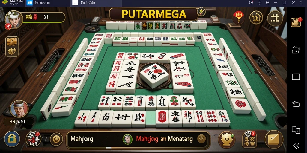 Tangkapan layar utama PUTARMEGA menampilkan gameplay Mahjong yang seru dan interaktif.