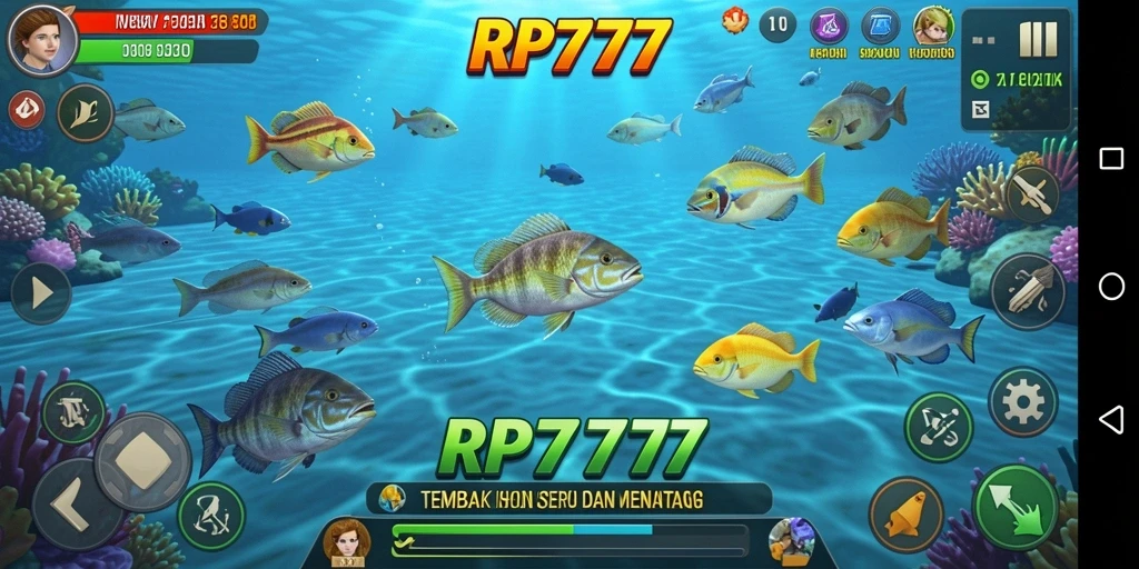 Tampilan gameplay seru Tembak Ikan di RP777.