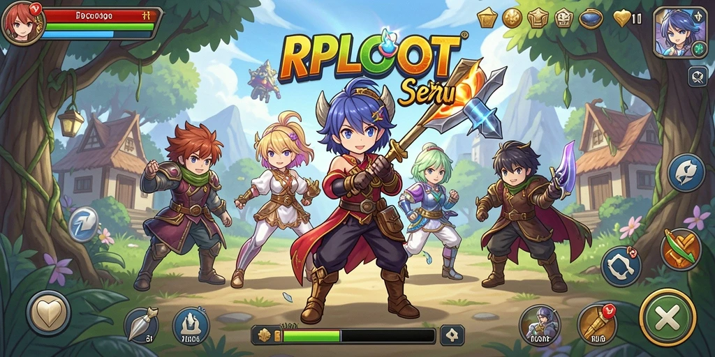 Tampilan gameplay RPLOOT dengan karakter Anime yang menawan.