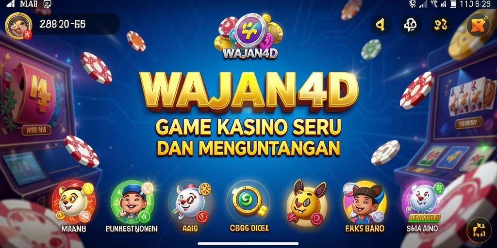 Tampilan gameplay menarik dari WAJAN4D yang menyajikan kasino virtual.
